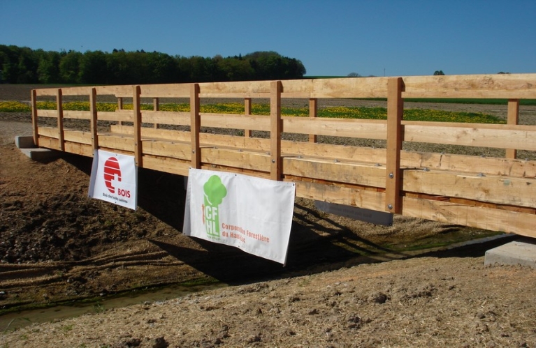 Pont de campagne en bois